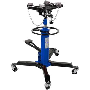Transmission Jack, 0.6Ton/1322lbs Hydraulic Telescopic Transmission Jack, 2-Stage Floor-Standing Transmission Jack, with Foot Pedal, 360° Swivel Wheel, Garage/Workshop/Car Lift, Red