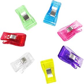 100 Pack Large Wonder Multi-Purpose Clips Use as Sewing Clips Binding Clips for Quilting, Crocheting, Knitting and General Purpose (Large Clear 100 Pack)