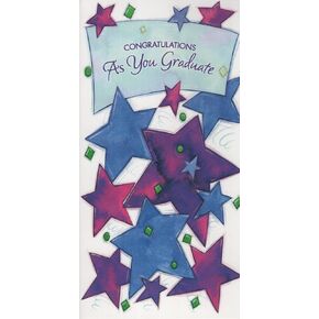 Congrats Grad Shooting Star Confetti Celebration Happy Graduation Congratulations Money/Check Holder Greeting Card - Congratulations as You Graduate - You Deserve the Very Best, So Enjoy, and Celebrate!