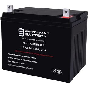 Mighty Max Battery ML-U1-CCAHR-XRP 12V 320CCA Replacement Battery Compatible with Husqvarna LGT2654 U1R Lawn Mower