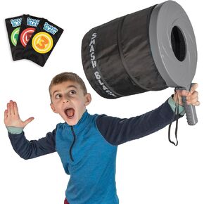 Squirrel Products Smash Blast Pro Rapid Fire Air Cannon Vortex Blaster, Novelty Toy, Hilarious Gift for Pranks or Gags, Indoor or Outdoor Play, Fun for Kids Age 8+, Teens, Adults, Kid Safe - Red