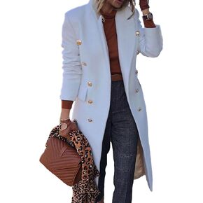 IDEALSANXUN Wool Coats for Women Long Trench Coat Peacoat Fall Fashion Winter Outfits Warm Dress Double Breasted Jackets