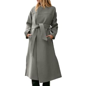 Cicy Bell Womens Long Winter Pea Coats Oversized Warm Open Front Overcoats Jackets with Belt