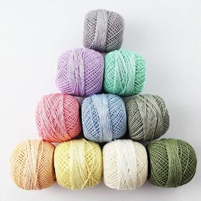 خيط قطني من الكروشيه خيط مرسيريزد مقاس 20 مفارش تطريز لاسي DIY خيط حرفي