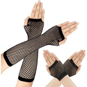 Fishnet Gloves Fingerless Fish Net Arm Sleeves Costume Accessories Women Girls Fingerless Mesh Gloves Halloween