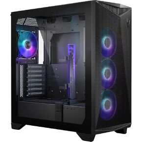 MSI Premium Mid-Tower PC Gaming Case – Tempered Glass Side Panel – 4X ARGB 120mm Fan – Liquid Cooling Support up to 360mm Radiator x 1 – Cable Management System – MPG GUNGNIR 300R Airflow White