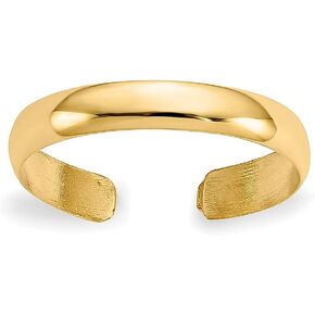 IceCarats 14K Solid Yellow Gold Adjustable Toe Ring Open Midi Band Summer Beach Jewelry