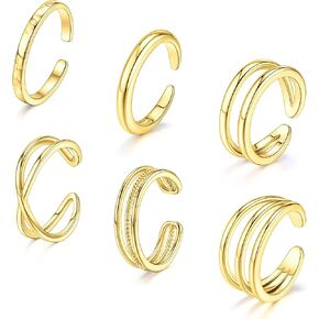 SONNYX Toe Rings for Women 14K Gold Silver Toe Ring Non Tarnish Adjustable Simple Open Band Toe Rings Summer Beach Foot Jewelry for Women