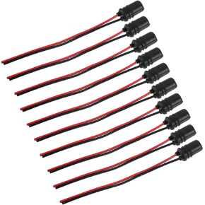 ACROPIX 10pcs Car T10 194 Round Pre Wired Harness Female Socket for LED Bulbs Replacement Car Parts