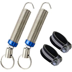 2 PCS Car Trunk Lid Modification Spring, Adjustable Metal Vehicle Lifting Spring Accessories with Clamp, Universal Automotive Trunk Spring Replacement, Suitable for SUV Truck RV (Silver)