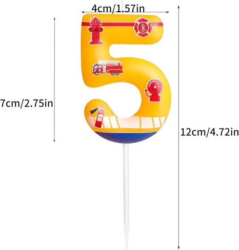 3rd Birthday Candle Firetruck Number 3 Candle Fire Truck Cake Decoration Birthday Party Supplies Red Firefighter Extinguisher Themed Cake Topper Decorations for Kids Boy Girl Party Decor Supplies in Saudi Arabia
