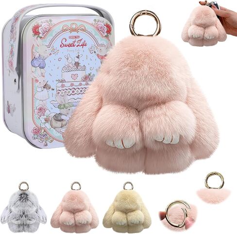 Bunnylulu Keychain, Bunny Lulu Keychain, Bunny Keychain Plush With Exquisite Box, For Christmas Gifts in Saudi Arabia
