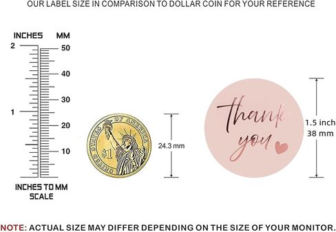 Pink Thank You Stickers | 1.5 inch Thank You Sticker Labels Roll | 500 Gold Foil Thank You Stickers Small Business | Adhensive Labels for Small Business Supplies in Saudi Arabia