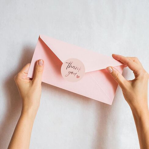 Pink Thank You Stickers | 1.5 inch Thank You Sticker Labels Roll | 500 Gold Foil Thank You Stickers Small Business | Adhensive Labels for Small Business Supplies in Saudi Arabia