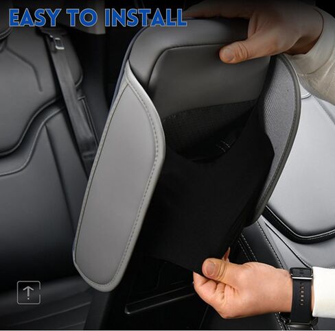 Car Armrest Cushion Pad Auto Center Console Cover with Storage Bag Memory Foam Arm Rest Console Pad Leather Universal Fit for Most Vehicles (Thick Pad, Black) in Kuwait