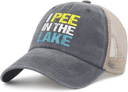 I Pee in The Lake Hat for Mens Fashion Cycling Caps for Women AllBlack Cap Cute Unique Gifts for Artists in Kuwait