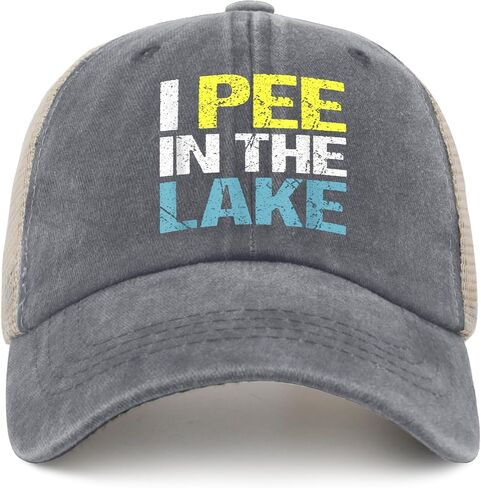 I Pee in The Lake Hat for Mens Fashion Cycling Caps for Women AllBlack Cap Cute Unique Gifts for Artists in Kuwait