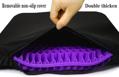 NC Gel Seat Cushion for Long Sitting, Pressure Relief pad, Back, Hip, Sciatica, Tailbone Pain Relief Cushion, Use for The Car, Office, Wheelchair, Stadium Bleachers, Outdoor Travel .(Purple) in Saudi Arabia