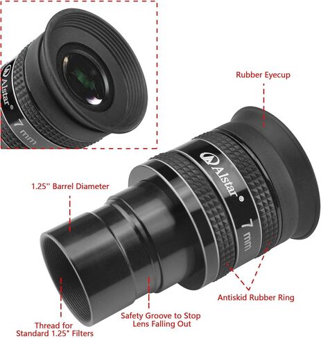 Alstar 1.25" 5mm 58-Degree Planetary Eyepiece for Telescope in Kuwait