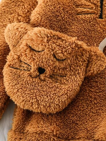 SOLY HUX Girl's Letter Embroidery Teddy Drop Shoulder Hoodie Sweatshirt & Pants Two Piece Outfit with Bag in Saudi Arabia