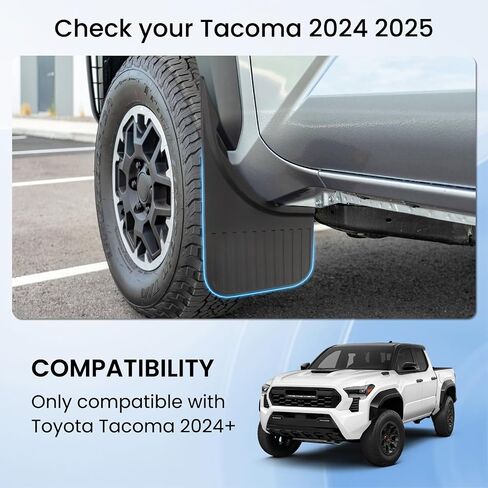 Mud Flaps Fit for Tacoma 2024 2025, Mud Guards 4pcs Soft Fender Guards Compatible with Toyota Tacoma Accessories 2024 2025 in Saudi Arabia