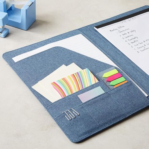 حافظة مفكرة قانونية احترافية من Paper Junkie، دفتر ملاحظات أزرق قابل للطي للمكتب والأعمال والعمل ومنظم مجلد حامل الوسادة للمستندات (12.5x10) in Kuwait