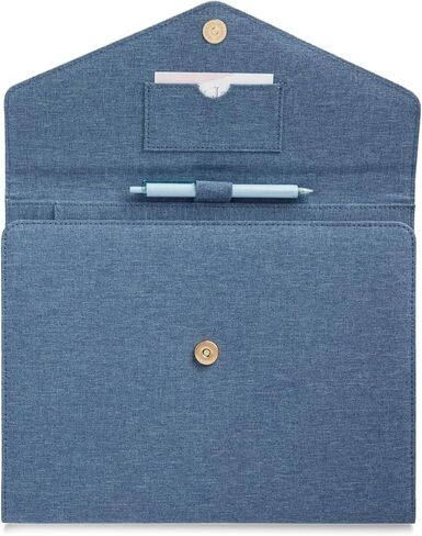 حافظة مفكرة قانونية احترافية من Paper Junkie، دفتر ملاحظات أزرق قابل للطي للمكتب والأعمال والعمل ومنظم مجلد حامل الوسادة للمستندات (12.5x10) in Kuwait