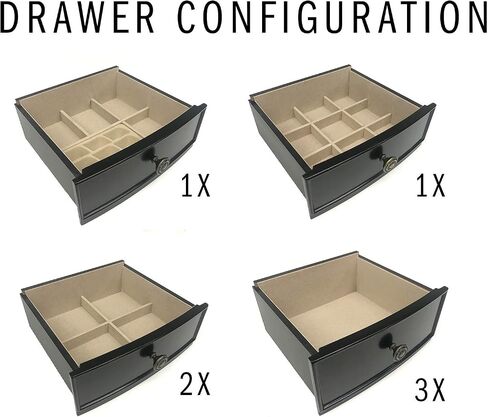 Hives & Honey Lawson Standing Jewelry Armoire Cabinet, Jewelry Storage Organizer with Top Flip Mirror, 2 Side Doors, 7 Drawers, Jewelry Chest, Jewelry Box for Necklace, Earring, Bracelet, Walnut in Saudi Arabia