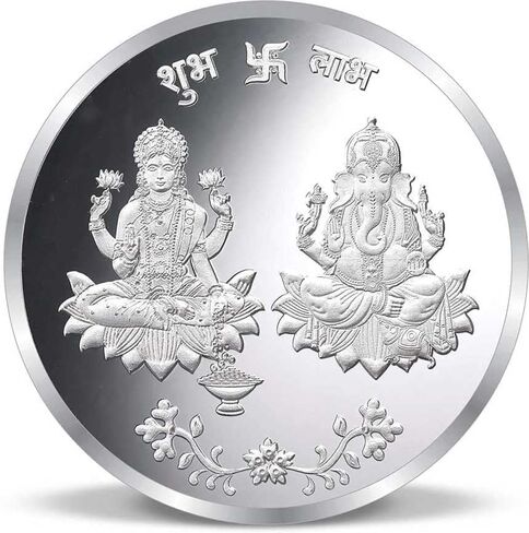 Luxmi laxmi Ganesh Ji Diwali Deepawali Dhanteras Coin 10 جرام 999 عملة فضية نقية حزمة من 2 in Saudi Arabia