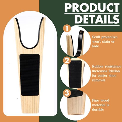 2 Pack Boot Jack Wood Boot Remover for Cowboy Waders Work Boots Bootjack for Men Women Easily Without Bending Over in Kuwait