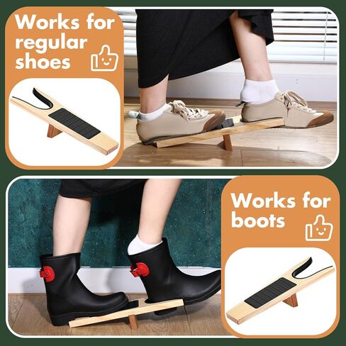 2 Pack Boot Jack Wood Boot Remover for Cowboy Waders Work Boots Bootjack for Men Women Easily Without Bending Over in Kuwait