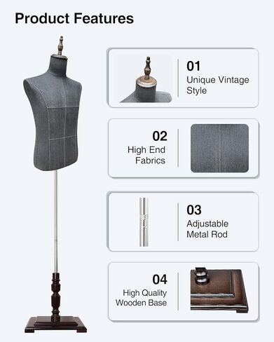 Female Mannequin Dress Form, Women Mannequin Torso for Sewing with Adjustable Metal Stand, Retail Mannequin Body, Clothing Dress Jewelry Display Manikin Body in Kuwait