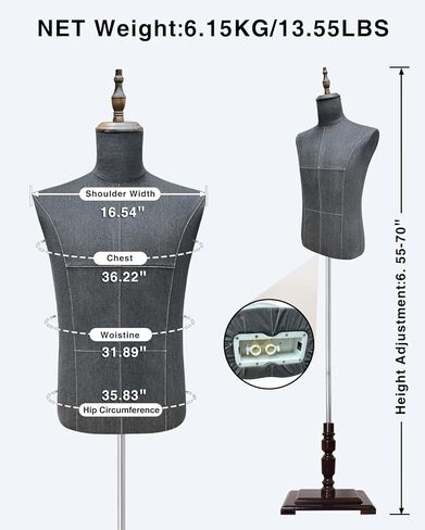 Female Mannequin Dress Form, Women Mannequin Torso for Sewing with Adjustable Metal Stand, Retail Mannequin Body, Clothing Dress Jewelry Display Manikin Body in Kuwait