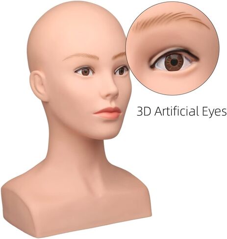 Wig Mannequin Head With Shoulders,Foam Manikin Head For Wigs Female,Wig Head Mannequin For Styling,Mannequin Head For Wigs Display Glasses, Hats in Saudi Arabia