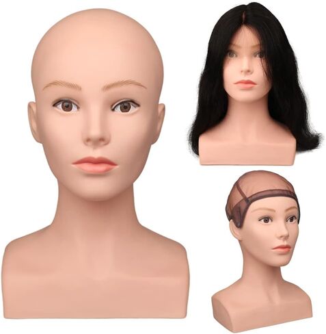 Wig Mannequin Head With Shoulders,Foam Manikin Head For Wigs Female,Wig Head Mannequin For Styling,Mannequin Head For Wigs Display Glasses, Hats in Saudi Arabia