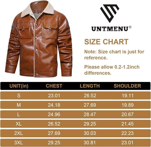 سترة رجالي من الجلد الصناعي مبطنة بصوف الشيربا وياقة شتوية ومعاطف شتوية دافئة متعددة الجيوب in Kuwait