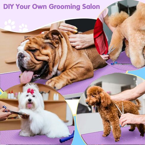 Dog Grooming Table, Adjustable Large Pet Drying Desktop, Foldable Bathing Desk with Arms, Noose, Mesh Tray, Maximum Capacity Up to 330Lb in Saudi Arabia