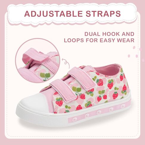 EUXTERPA Toddler Sneakers Kids Light Up Canvas Shoes Girls Boys Outdoor Casual Adjustable Strap Sneaker with Patterns in Saudi Arabia