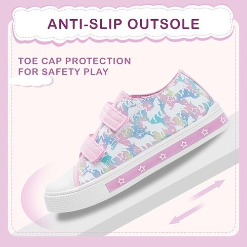 EUXTERPA Toddler Sneakers Kids Light Up Canvas Shoes Girls Boys Outdoor Casual Adjustable Strap Sneaker with Patterns in Saudi Arabia