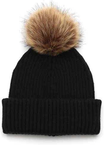 Lucky Brand womens Woven Check Scarf and Pom Hat Set- Boxed in Saudi Arabia