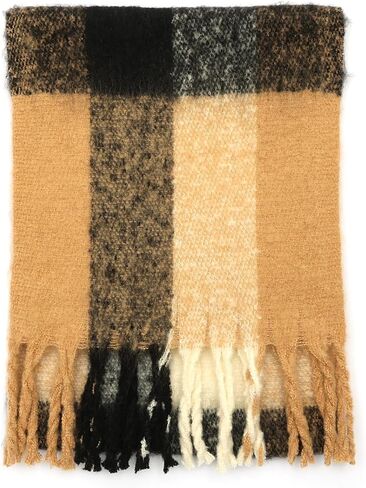 Lucky Brand womens Woven Check Scarf and Pom Hat Set- Boxed in Saudi Arabia