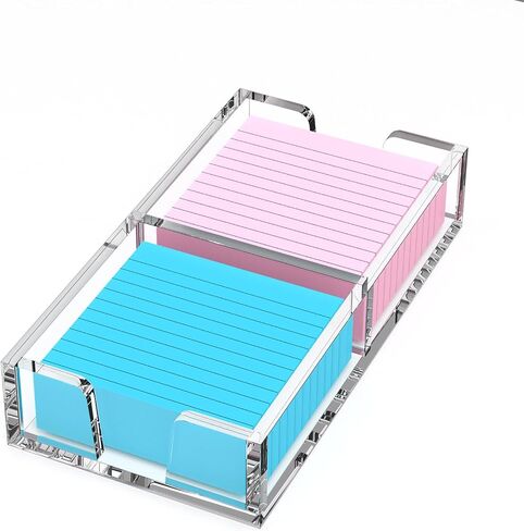 WINFFOR Acrylic Notepad Holder Dispenser - 3x3 in Sticky Note Memo Holder for Desk Organizer (W/O Pads) Office Desk Accessories School Supplies, Purple in Saudi Arabia
