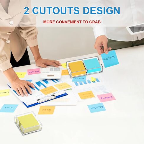 WINFFOR Acrylic Notepad Holder Dispenser - 3x3 in Sticky Note Memo Holder for Desk Organizer (W/O Pads) Office Desk Accessories School Supplies, Purple in Saudi Arabia