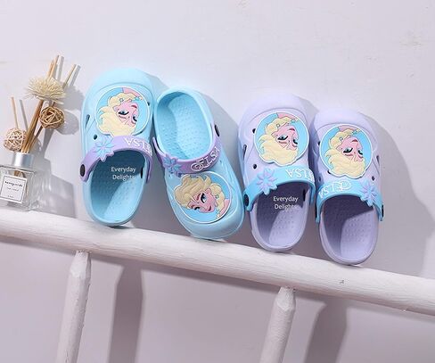 Disney Frozen Elsa Clogs Slip on Water Shoes Casual Summer for Girls Kids Children - Purple XS Size in Saudi Arabia