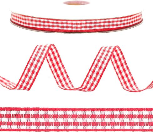 KINGLAKE Pink and White Gingham Ribbon 5/8" x 50Yd Pink Plaid Buffalo Checkered Gifts Ribbon for Valentine's Day, Mother's Day, Baby Shower, Crafts, Picnic, Gift Wrapping in Saudi Arabia