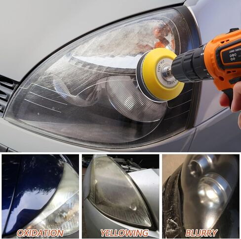 VIBRATITE Car Headlight Restoration Kit, Headlight Lens Cleaner and Restorer Kit, 3 Inch Car Polishing Sanding Kit with 1/4 Inch Shank Backing Pad, Drill Buffing Sponge Pads, Soft Interface Pad, 37PCS in Saudi Arabia