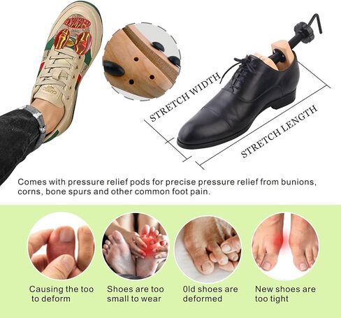 HC7 Shoe Stretcher Men,Shoe Expander widener Stretches Both Length And Width,2-Way Men's Shoe Stretcher Fits US Men's Large Size 9-14 Shoes in Saudi Arabia