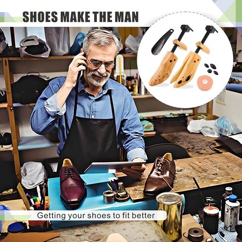 HC7 Shoe Stretcher Men,Shoe Expander widener Stretches Both Length And Width,2-Way Men's Shoe Stretcher Fits US Men's Large Size 9-14 Shoes in Saudi Arabia