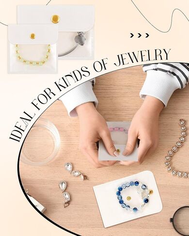 كينينج 24 قطعة من حقيبة المجوهرات الجلدية الليتشي بمقاسين واضحين للسفر وحقائب المجوهرات المحمولة حقيبة هدايا مجوهرات شفافة صغيرة منظم تخزين المجوهرات لسوار وقلادة وحلقة وتغليف القرط in Kuwait