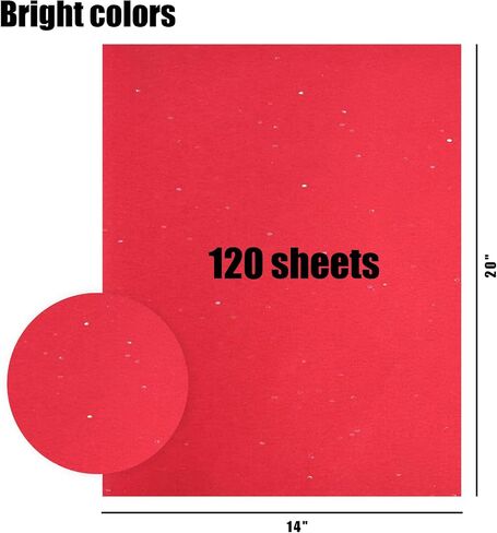 Koogel 120 Sheets White Glitter Tissue Paper, 20"x14" Tissue Paper with Glitter Sparkle Gift Wrapping Tissue Paper for Wedding Birthday DIY Project in Saudi Arabia